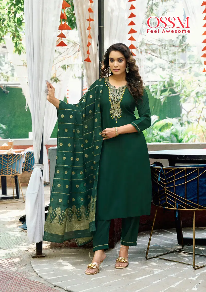 Nargis Vol 2 By Ossm Viscose Designer Kurti With Bottom Dupatta Suppliers In India